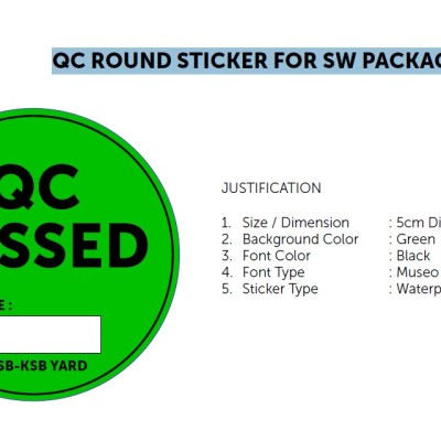 *QC Round Sticker for SW Packaging [1000s]
