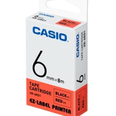 CASIO EZ-LABEL TAPE 6MM (RED)