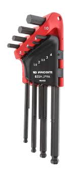 Facom 9 piece L Shape Metric Hex Key Set, 1.5mm Part number: 83SH.JP9APF