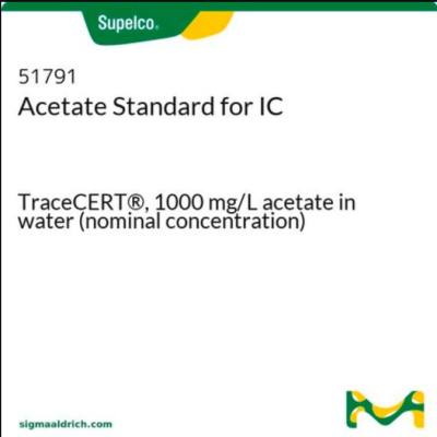 Supelco 51791-100ml Acetate standard for IC, TraceCERT, 1000mg L acetate in water (nominal concentration)