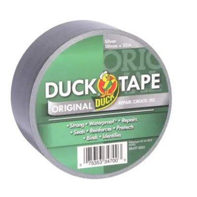 TAPE-DUCK 2" SILVER -RS PRO Gloss Silver Duct Tape, 50m X 50mm X 0.17mm