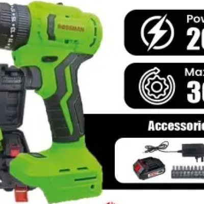 BOSSMAN 20V Brushless Cordless Impact Hammer Drill with Tools Kit