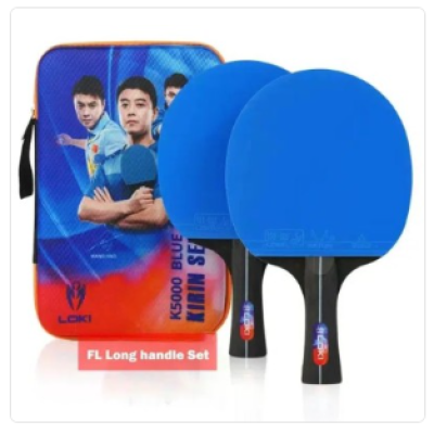 LOKI K5000 Table Tennis Bats x 2 with Blue Rubber
