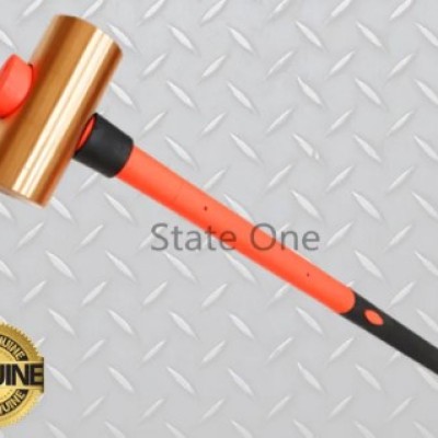 Copper Brass Hammer 18 lbs with Fiberglass Anti-Slip Rubber Cushion Grip Handle Non-Sparking Safety Hand Tools