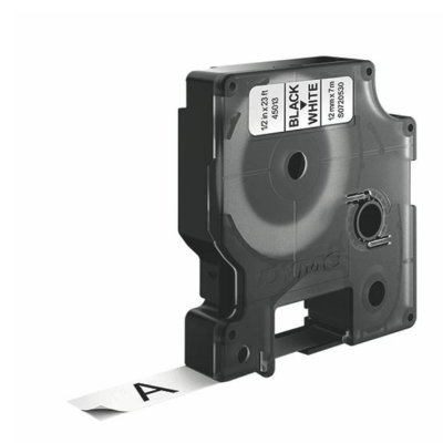 DYMO 45013 Adhesive Label Tape 7mx 12mm, Black on White