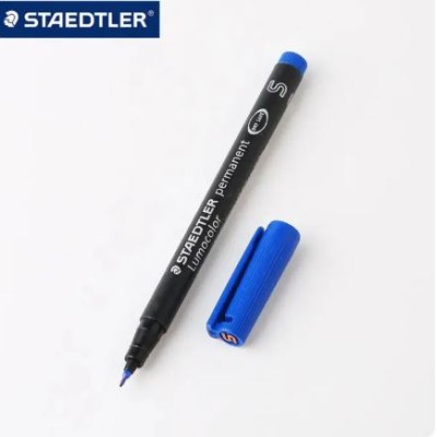 Staedtler 313 Lumocolor Permanent Marker S BLUE Felt Tip Waterproof Writing for CD Graffiti Metal Glass Office Supplies