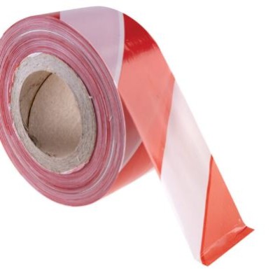 Non-Adhesive, Barrier Tape, PVC, Red White, 75mm x 500m