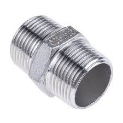 RS PRO Stainless Steel Pipe Fitting Hexagon Hexagon Nipple, Male 3 4in x Male 3 4in