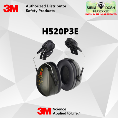 DOSH AND SIRIM APPROVE 3M PELTOR Optime II Earmuffs, 30 dB, Helmet Mounted, H520P3E-410-GQ