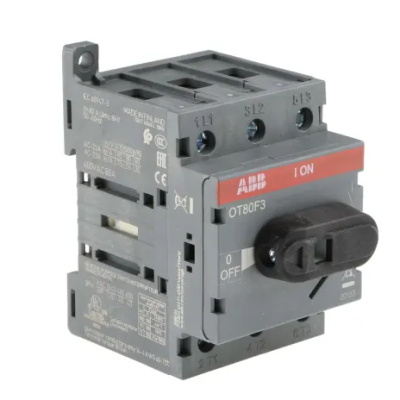 *ABB 3P Pole DIN Rail Isolator Switch - 80A Maximum Current, 37kW Power Rating, IP20 (Part No : OT80F3 1SCA105798R1001)