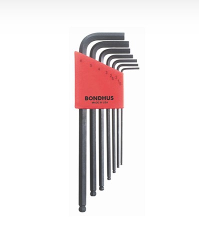 BONDHUS Ballpoint Hex Key L-Wrench Set (Black-7 Pcs)