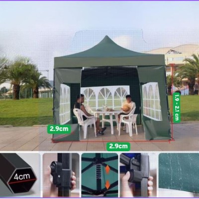 Outdoor rainproof b manual tent large umbrella cloth four-corner awning retractable shed awning stall with sunshade