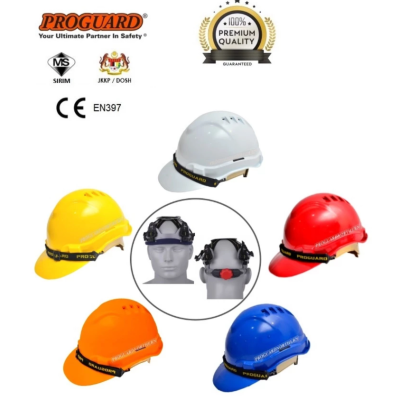 Proguard ADVANTAGE II Swivel Ratchet Lock Ventilation Safety Helmet Hard Hat Topi Keselamatan Sirim & Dosh HG2-WHRS (WITH COMPANY LOGO)