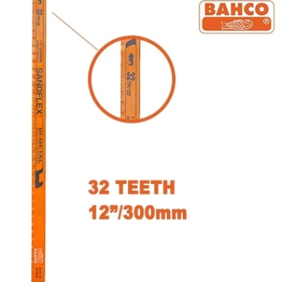 BAHCO SANDFLEX 10PCS 300mm 32TPI Bi-Metal Hand Hacksaw Blades
