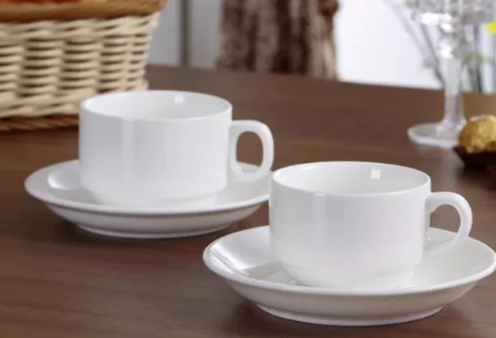 Claytan, Ceramic Cup & Saucer (White)