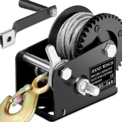 Bravex Boat Trailer Winch 800 lbs Portable Hand Crank ATV Winch