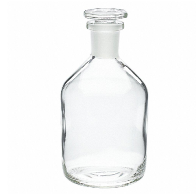 Reagent Bottle, Wide Mouth 500ml, Clear with Glass Stopper, Soda-Lime Glass