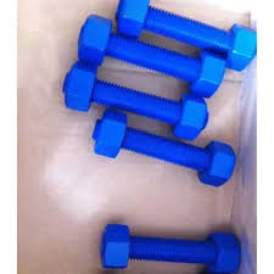 STUDBOLT ASTM A193-B7 C W NUTS A194-2H Zn-Ni ELECTRO PL + PTFE TOP COAT, 3 1 4" - 8UN X 750mm LG