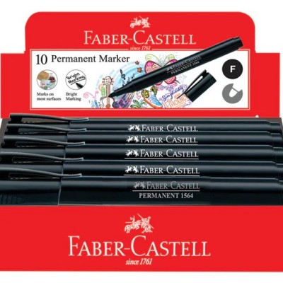 Faber Castell Permanent Fine Marker Box of 10 Black