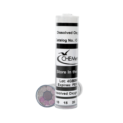 Oxygen (Dissolved) Comparator - Round, Range of 0-100 ppb Brand: CHEMetrics Part #: C-7599