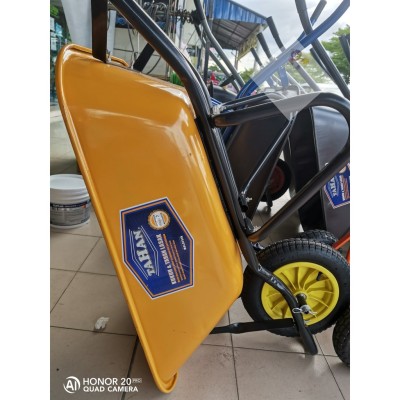 *ORIGINAL(BRAND TAHAN) SUPER HEAVY DUTY STEEL WHEEL BARROW (YELLOW)  KERETA SORONG
