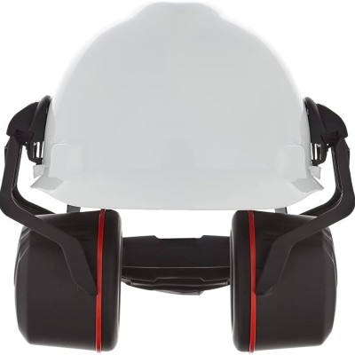 MSA 10173935 Hard Hat White Helmet cw Chinstrap, cw MSA 10190358 Earmuffs (c w SHELL logo) Bundle Set