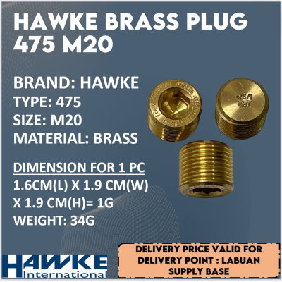 HAWKE BRASS PLUG, TYPE 475 M20