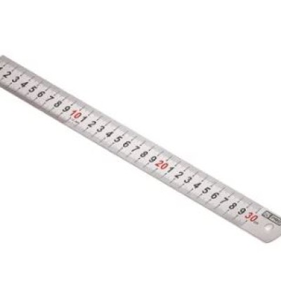RULER, ALUMINUM RULER, METRIC IMPERIAL, 300MM 12"