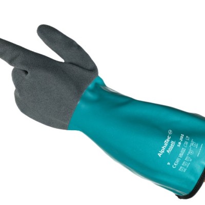AlphaTec 58-201 Versatile nitrile work gloves, protecting hands from heat, cold and hazardous chemicals