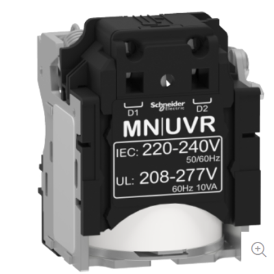 LV429407 Product picture Schneider Electric  ComPact_NSX -Technical Benefits ComPact_NSX-Technical Unique Selling Points undervoltage release MN - 208..277V 60Hz, 220..240V 50 60Hz, P N: LV429407.