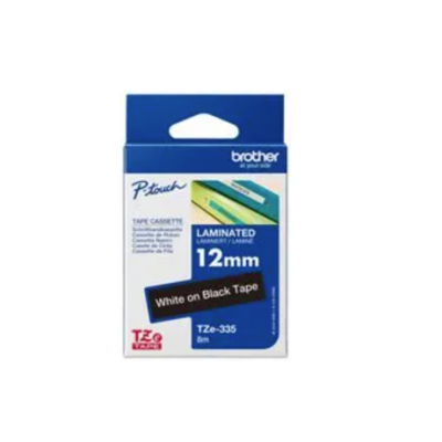 Brother Tze-355, 24mm, White on Black Tape