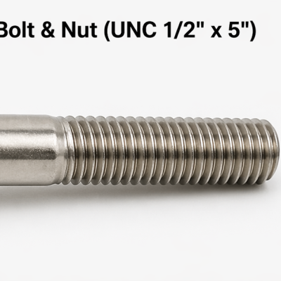SS316 Hex Bolt & Nut (UNC 1 2" x 5")