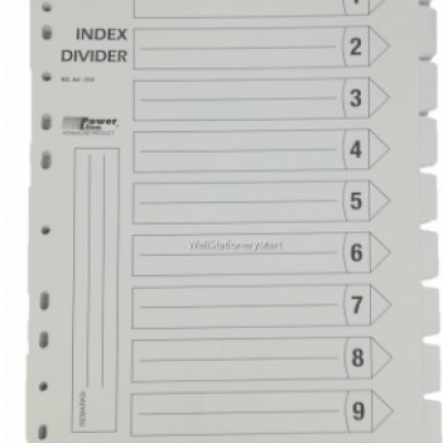 "DIVIDER 10INDEX A4 5SET PCK BRAND: POWERLINE"