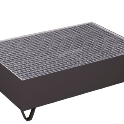 Drip tray with grating for 2 drums of 200 l capacity