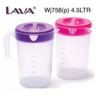 LAVA WATER JUG 1Pcs(wj758P)4.5LTR_STACKABLE_JUG AIR PLASTIK_JUG_TRANSPARENT