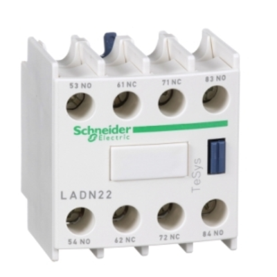 Schneider Electric Auxiliary Contact Block, 4 Contact, 2NC + 2NO, Front Mount, TeSys LADN22