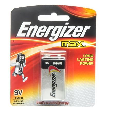 Battery : Energizer Alkaline Battery 9V - (12 pack      /      box)