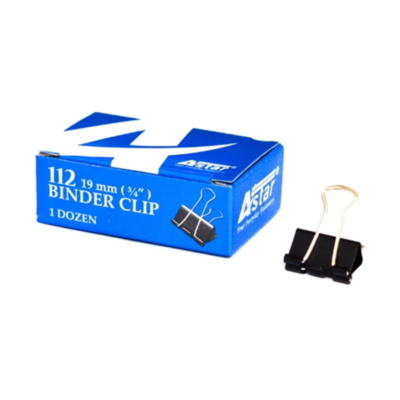 Astar Binder Clip 19mm (1 dozen per box)
