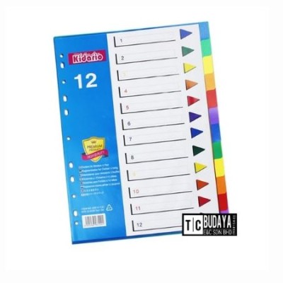 Plastic Index Divider (for filling) 12 colours