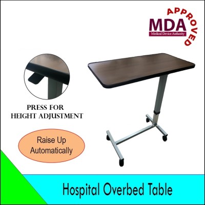 Hospital Overbed Table With Wheel - Height Adjustable