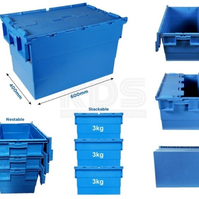 Security Tote Box Retail Shop Storage Box Plastic Container Logistics Warehouse Chain Store Equipment 600mmW x 400mmD x 350mmH