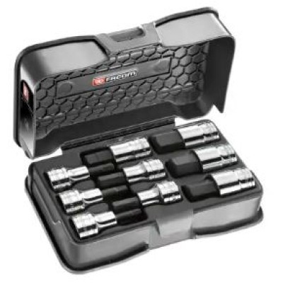 Facom 9-Piece 1 2 in Hexagon, Torx Socket Set