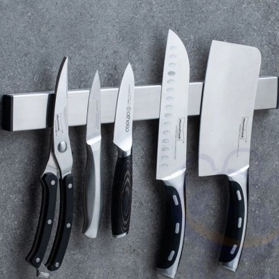 ITACO Premium Stainless Steel Magnetic Knife Holder Magnet Knife Rack No Wall Drill Kitchen Hardware Storage Rak Pisau 30 CM