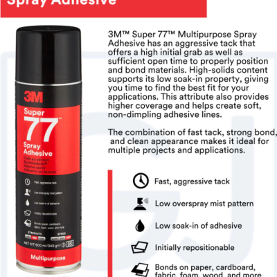 3M Super 77 Multipurpose Adhesive Spray 375g Made in USA
