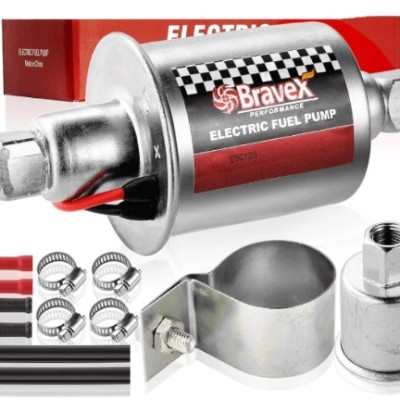 Bravex 5-9 Psi Electric Fuel Pump Universal 12V with Installation Kit E8012S
