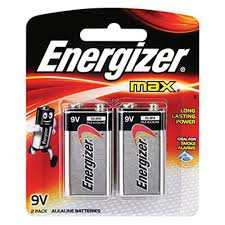 Battery	Energizer 9V 2pcs per Pack