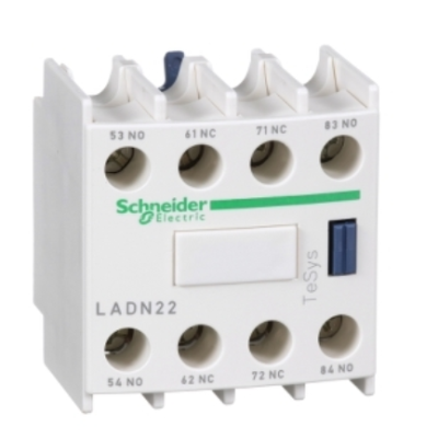 *Schneider Electric Auxiliary Contact Block, 4 Contact, 2NC + 2NO, Front Mount, TeSys LADN22