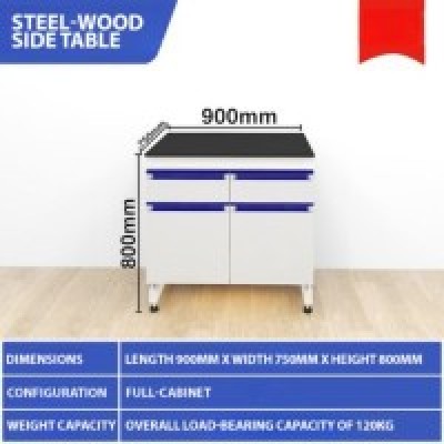 0.9m Full Cabinet + Steel-Wood Laboratory Bench