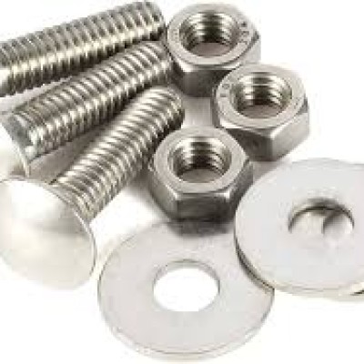 SUS304 CARRIAGE BOLT, NUT C W FLAT WASHER  M4 X 20MM