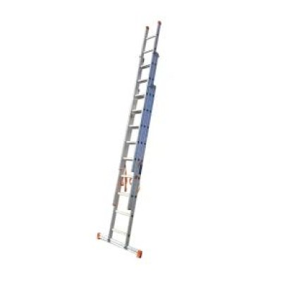 RS PRO 9 Step Steel Extension Ladder, 6.85mm Open Length